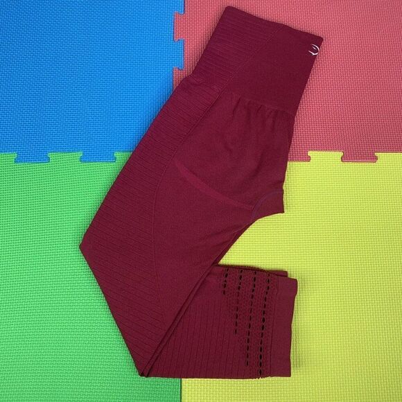 Gymshark Size Small Energy + High Waist Crop Ribbed Cutout Seamless Leggings Gym - Picture 1 of 9